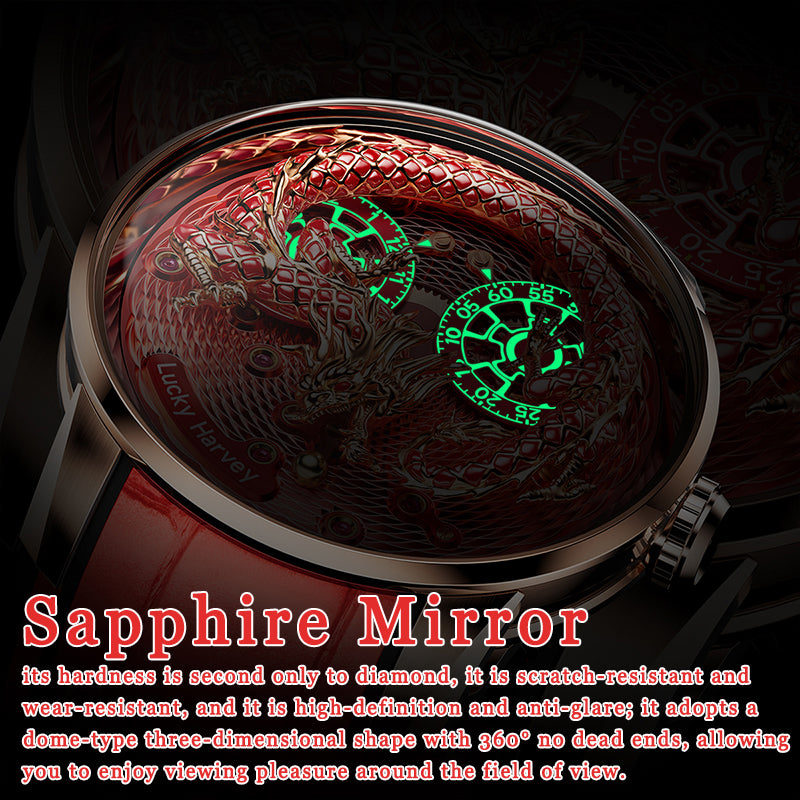 【Limited Edition】2024 Red Enamel Dragon Scale 999 Gold Pearl Automata Watch 100PCS Lucky Harvey