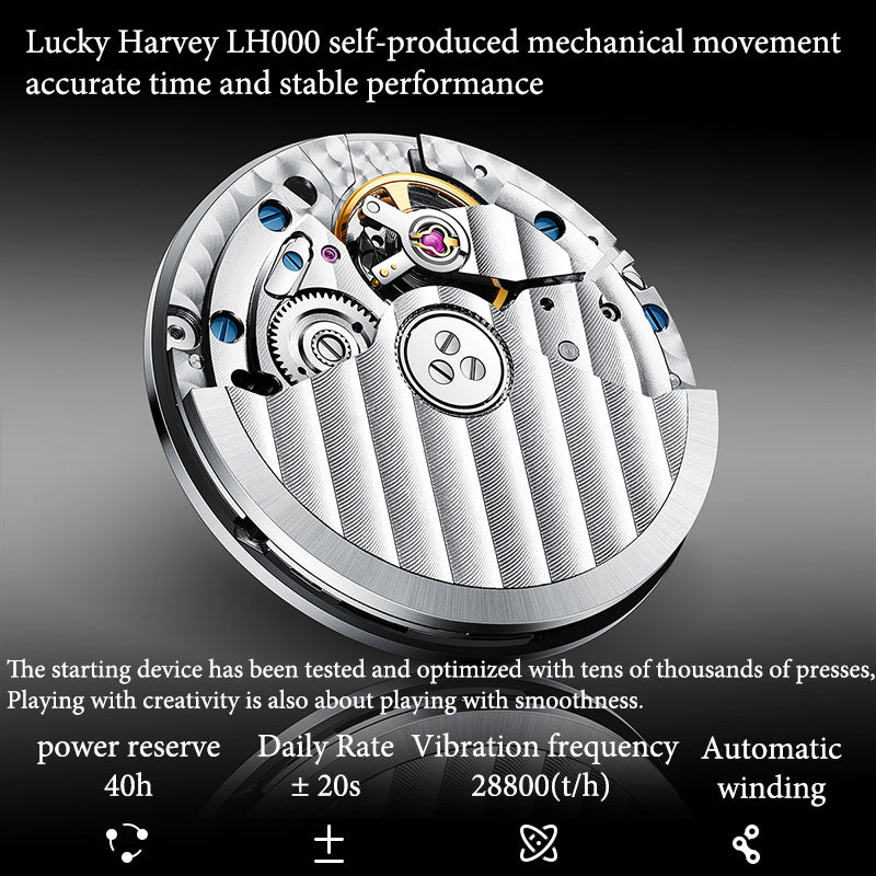 Player Series Silver Poker Roulette Automatic Watch Lucky Harvey
