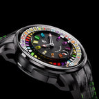 Lucky Harvey Black Slot Machine Roulette Watch with Gemstone Hour Markers – Limited Edition of 100