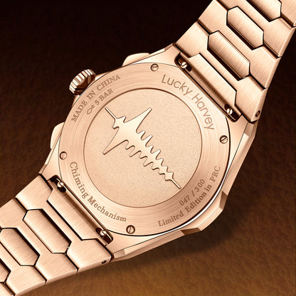 【Limited Edition 300pcs】Hammer Dial Big Date Automatic Winding Black Chiming Watch Lucky Harvey