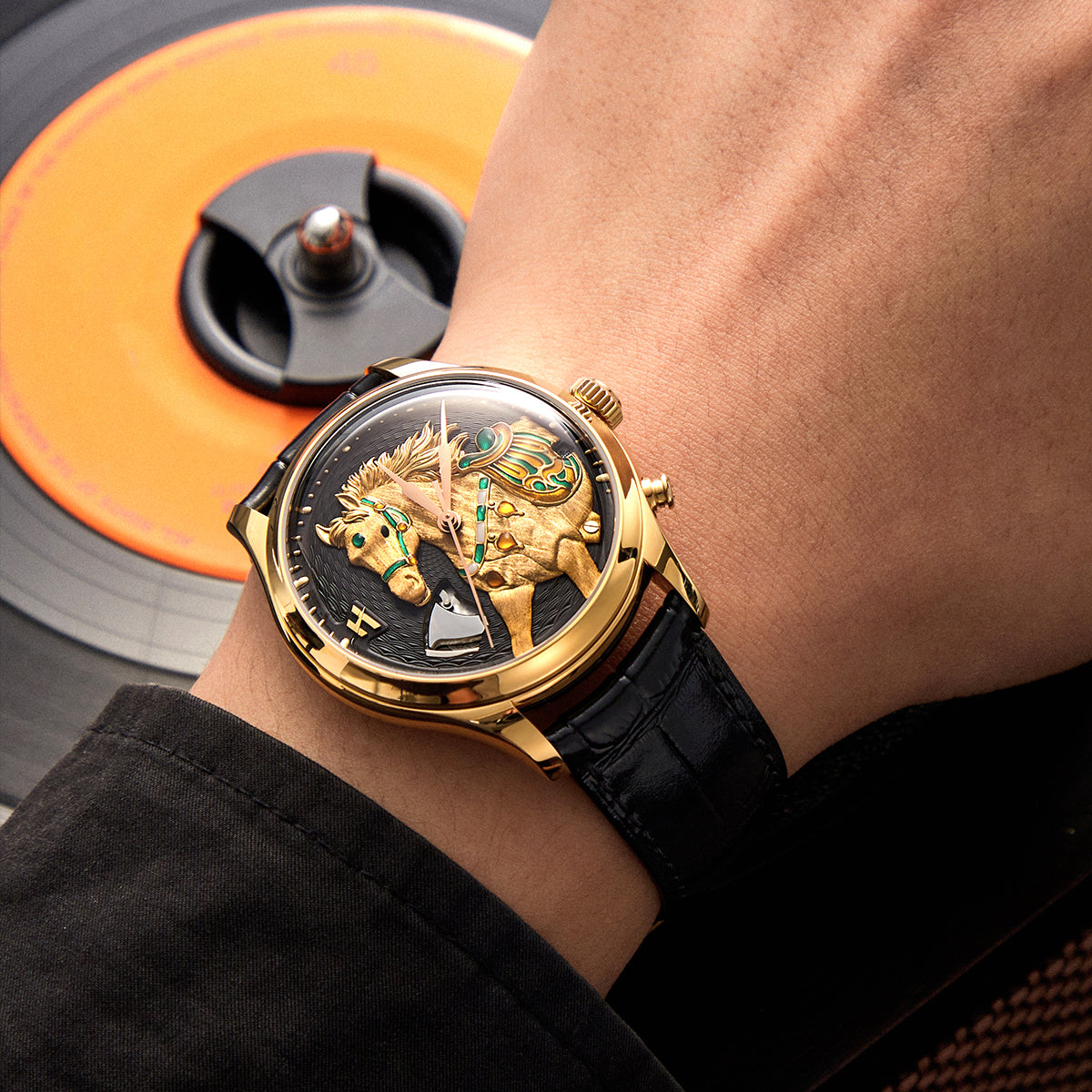 Pre-Sale【Limited 100pcs】2026 Chiming Automaton Lucky Harvey Horse Watch Grade 5 Titanium Alloy Gold 骊(lí)