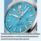 【Limited Edition 300PCS】Sound Of Nature Guilloché Ice Blue Dial Big Date Chiming Automatic Watch Lucky Harvey