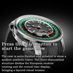 Lucky Harvey Silver European Roulette Casino Watch with 18K Gold Ball – Automatic Mechanical Luxury Watch