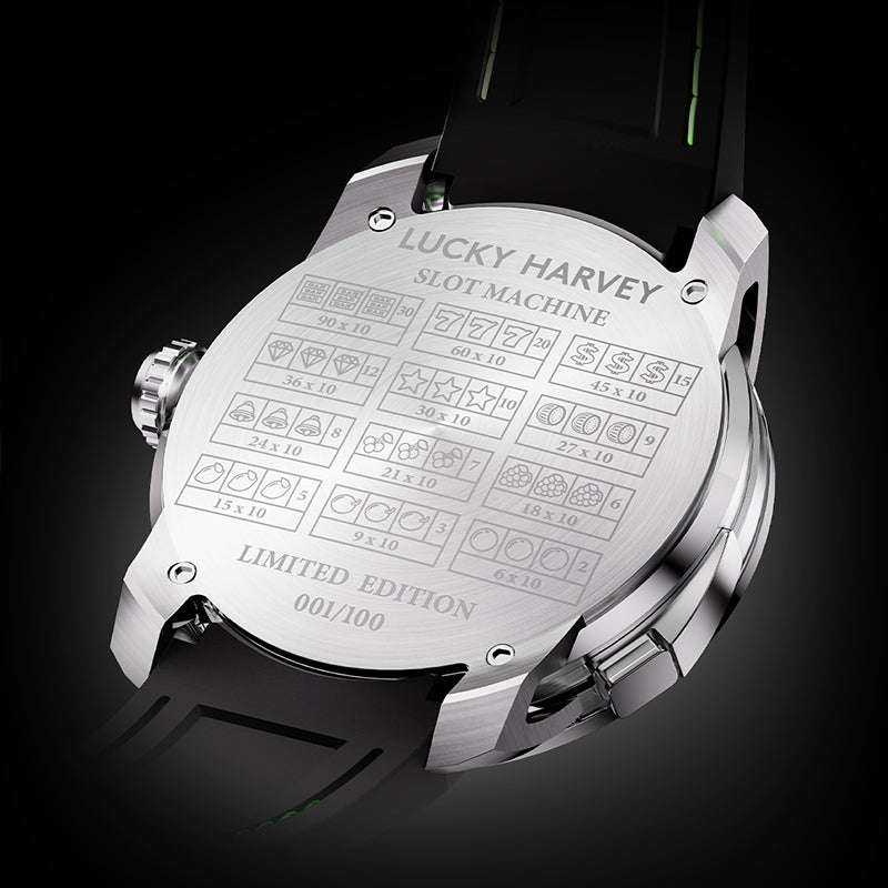 【Limited 100pcs】Lucky Harvey Player Series Gemstone Hour Markers White Slot Machine Watch