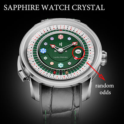 Player Series Silver Poker Roulette Automatic Watch Lucky Harvey