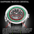 Lucky Harvey Silver European Roulette Casino Watch with 18K Gold Ball – Automatic Mechanical Luxury Watch