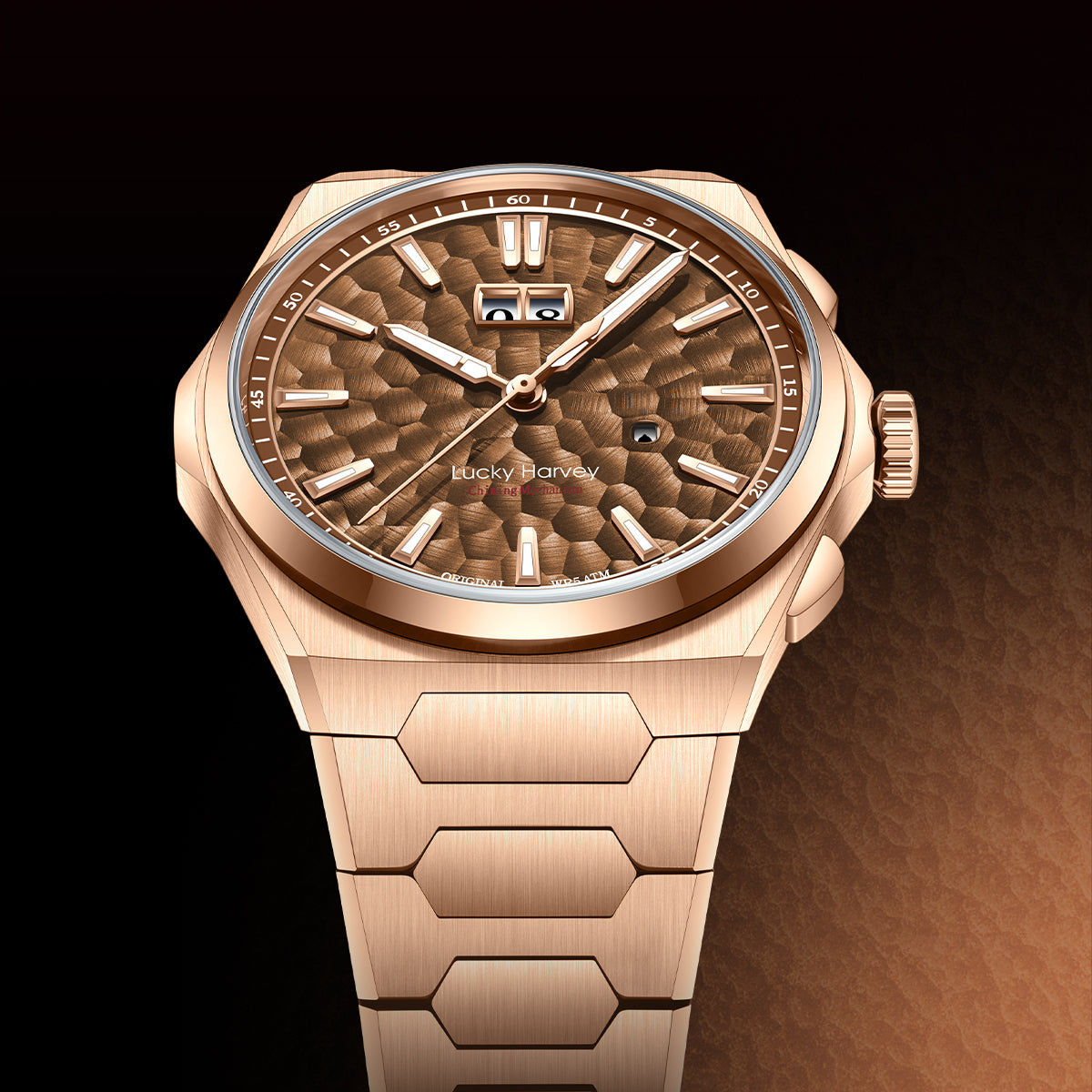 【Limited Edition 300pcs】Hammer Dial Big Date Automatic Winding Black Chiming Watch Lucky Harvey