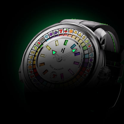 【Limited 100pcs】Lucky Harvey Player Series Gemstone Hour Markers White Slot Machine Watch