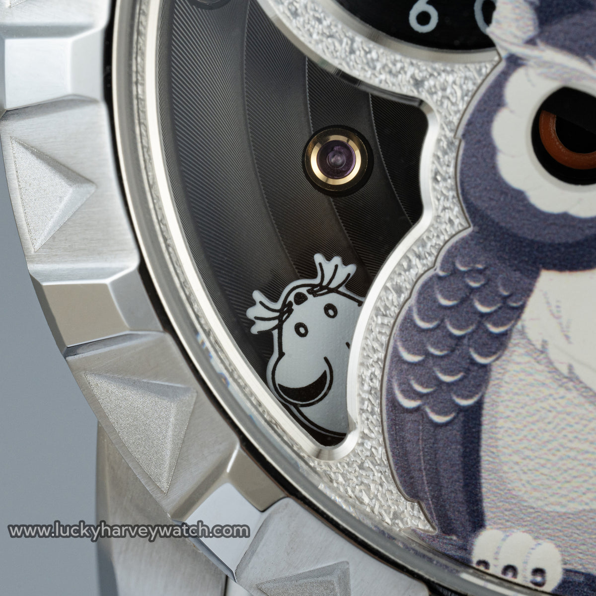 Reloj automático Silver Owl con esfera luminosa y nuevo de Lucky Harvey