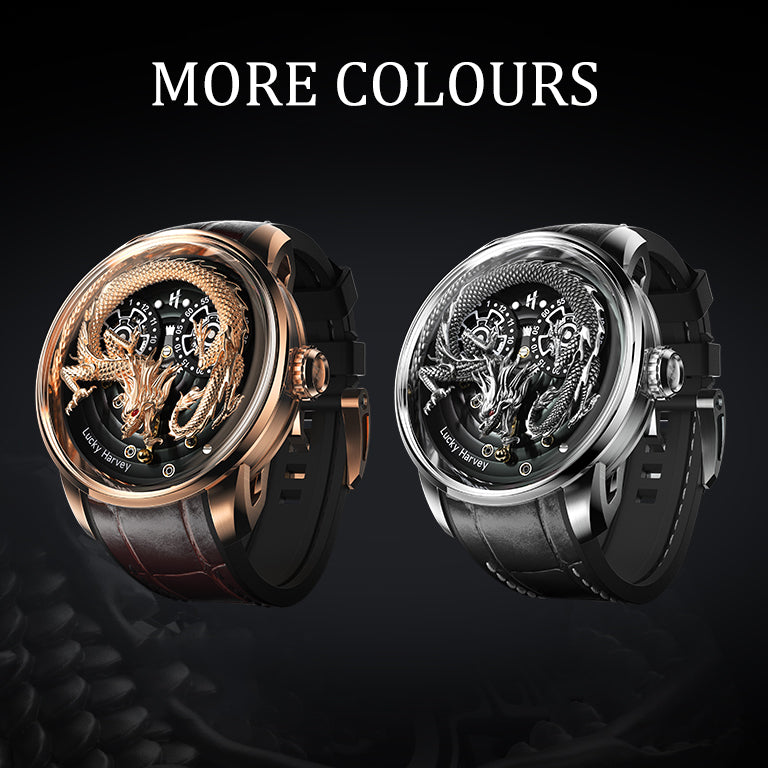lucky harvey gold dragon and silver dragon watch