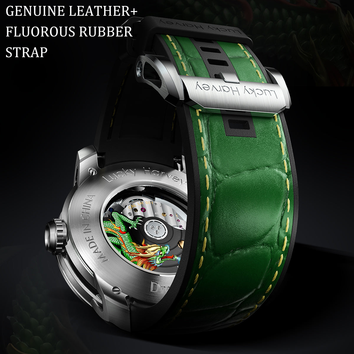 GENUINE LEATHER+ FLUOROUS RUBBER STRAP