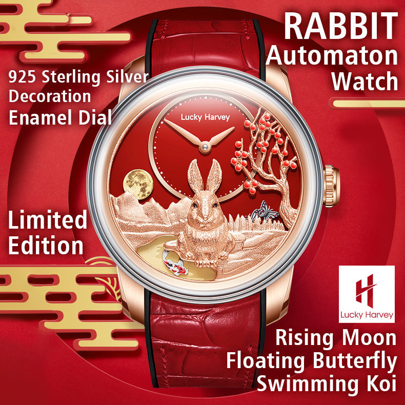 lucky harvey red rabbit watch