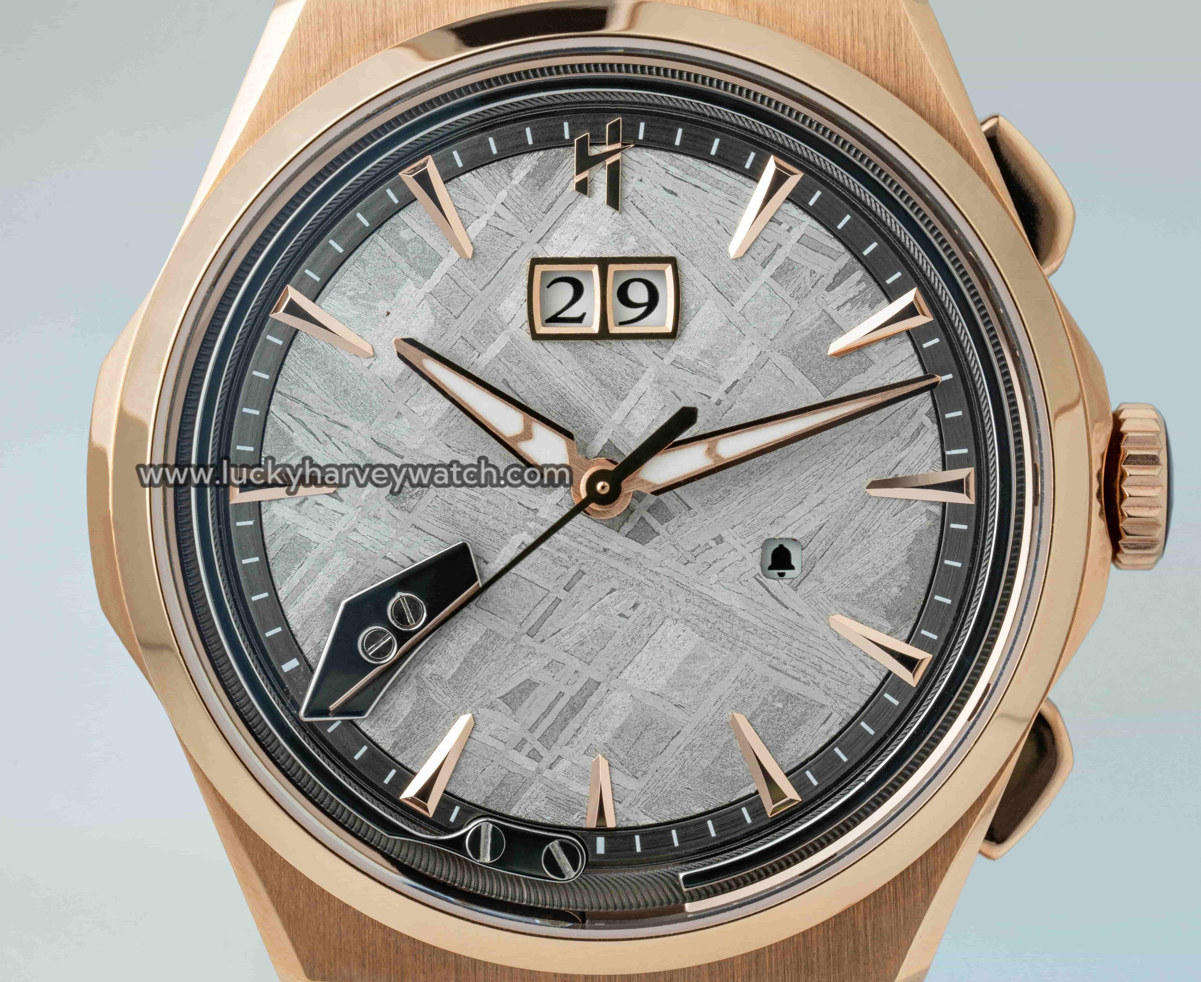 Lucky Harvey Meteorite Watch Rose Gold Color front View