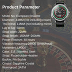 Lucky Harvey Silver European Roulette Casino Watch with 18K Gold Ball – Automatic Mechanical Luxury Watch