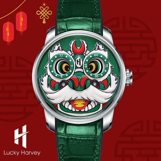 lucky harvey green lion dance watch
