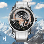 White Dragon Automata Watch 999 Gold Bead Luminous Lucky Harvey
