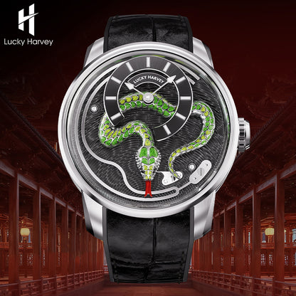 【Pre-Sale】【Limited Edition】2025 Green Enamel Snake Automata Chiming Mechanical New Watch Lucky Harvey