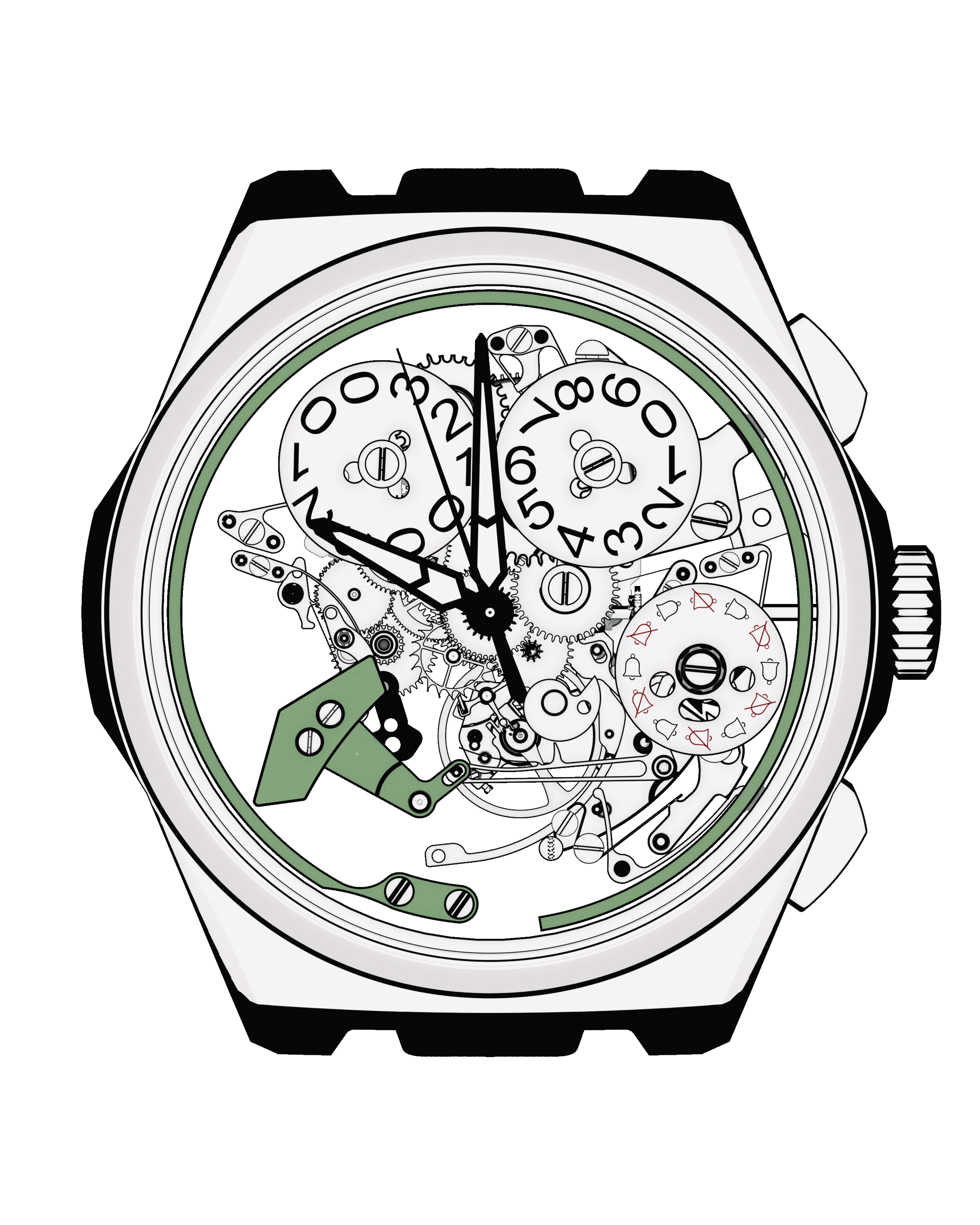 Lucky Harvey Chiming Watch 2.0 Hand-Engraved Blue Brushed Dial Grade 5 Titanium Wristwatch – Limited Edition of 100