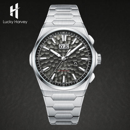 【Limited Edition 300pcs】Hammer Dial Big Date Automatic Winding Black Chiming Watch Lucky Harvey
