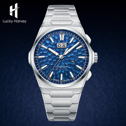 【Limited Edition 300pcs】Hammer Dial Big Date Automatic Winding Blue Chiming Watch Lucky Harvey
