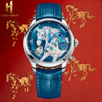 Lucky Harvey 2026 Blue Horse Chiming Automaton Grade 5 Titanium Alloy Watch  - Limited Edition of 100
