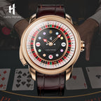 Montre automatique de roulette de poker en or de la série Player de Lucky Harvey