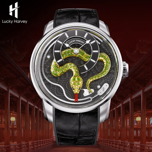 【Pre-Sale】【Limited Edition】2025 Green Enamel Snake Automata Chiming Mechanical New Watch Lucky Harvey