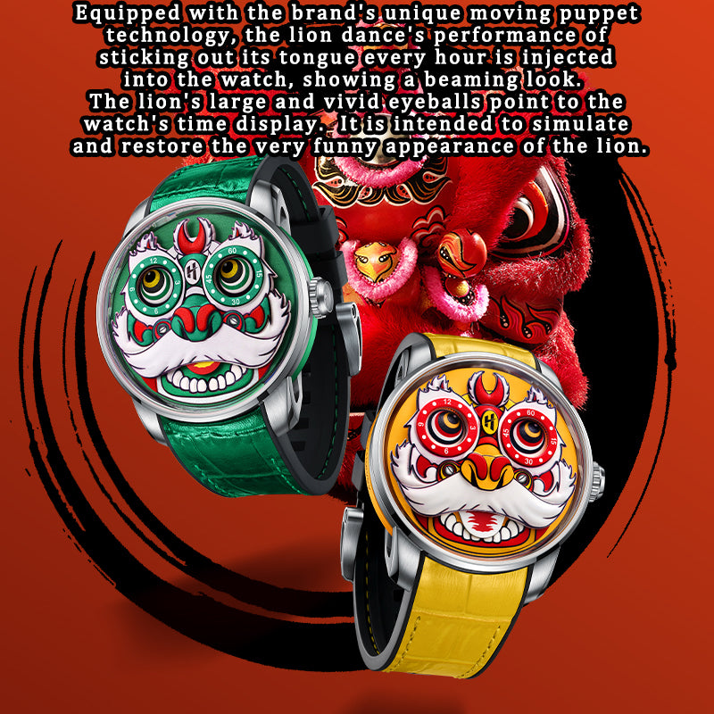 Reloj automático con movimiento Red Lion Dance Moving Eye LH001 para hombre Lucky Harvey