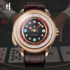 Player Series Gold Poker Roulette Automatic Watch Lucky Harvey