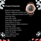 Player Series Gold Poker Roulette Automatic Watch Lucky Harvey
