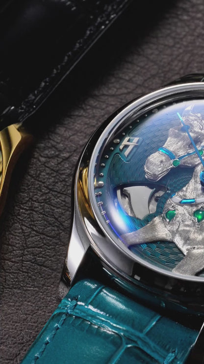 Pre-Sale【Limited 100pcs】2026 Chiming Automaton Lucky Harvey Horse Watch Grade 5 Titanium Alloy Blue 骢(cōng)