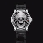 【Édition limitée 111 pièces】Montre à mécanisme automatique en forme de crâne argenté Lucky Harvey