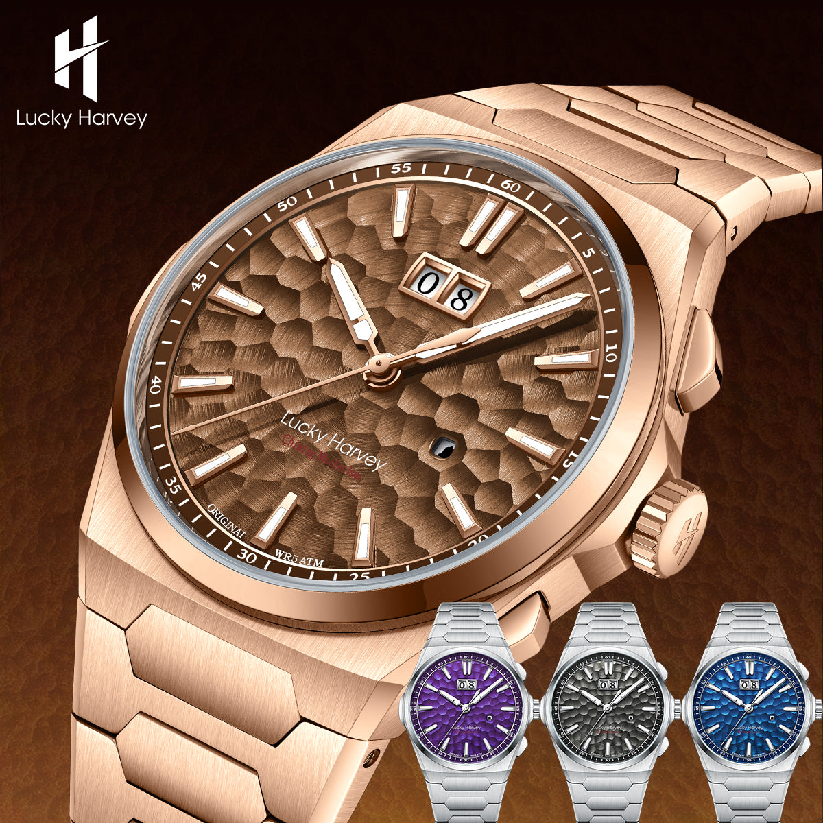 【Limited Edition 300pcs】Hammer Dial Big Date Automatic Winding Chiming Watch Lucky Harvey