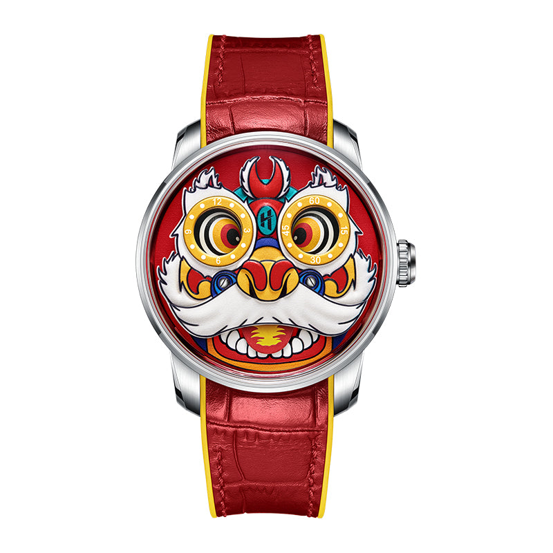 LUCKY HARVEY Red Lion Watch Front View
