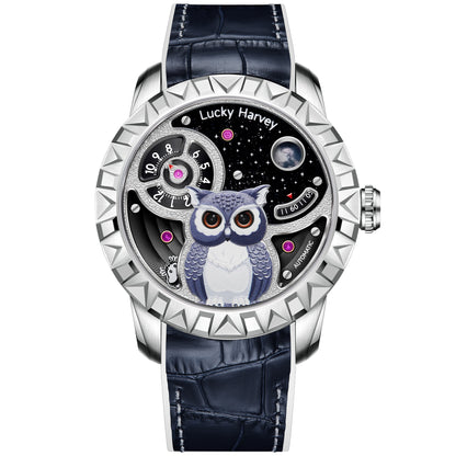 Silver Owl Automatic New Watch Luminous Dial Lucky Harvey