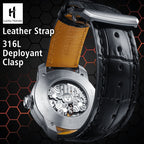 bee back cover Leather Strap 316L Deployant Clasp