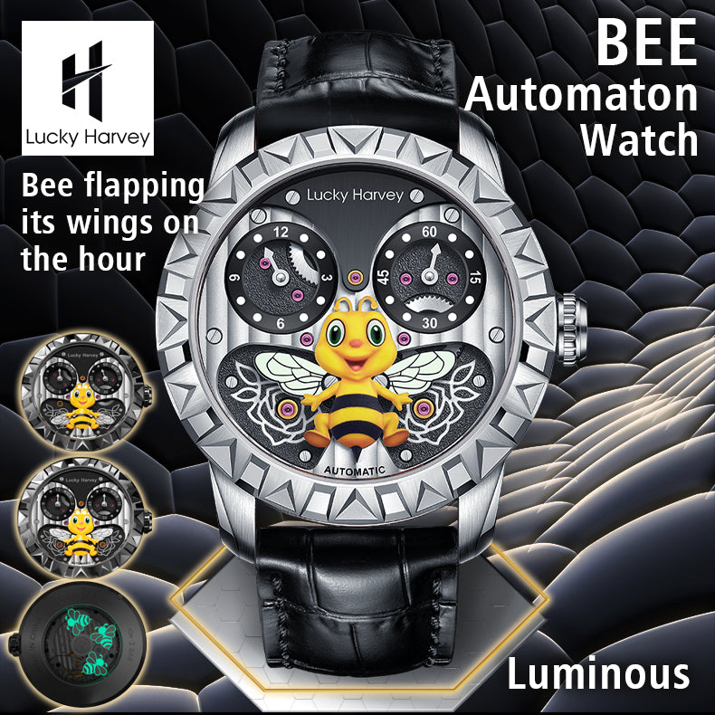 Bee flapping its wings on the hour BEE Automaton Watch