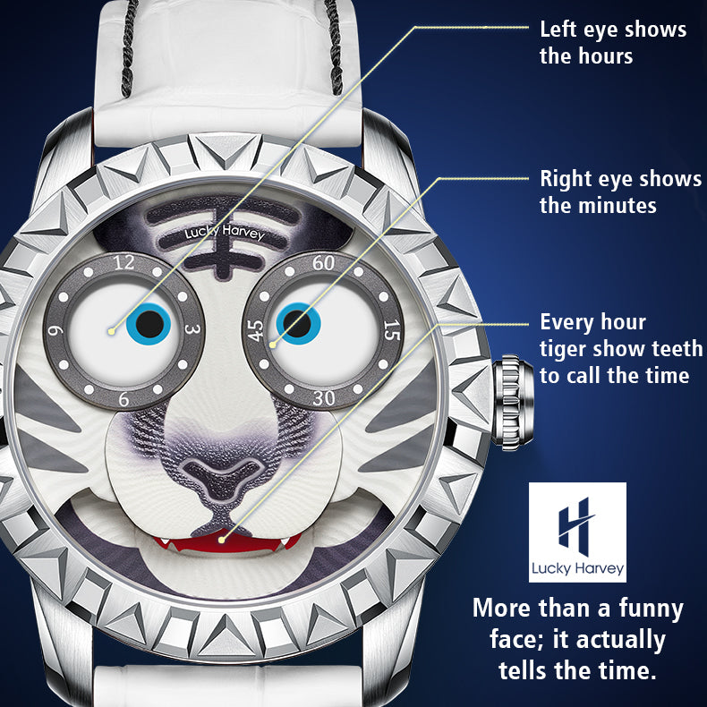 【Limited Edition 2022pcs】White Tiger Moving Eye Automatic Watch For Ma