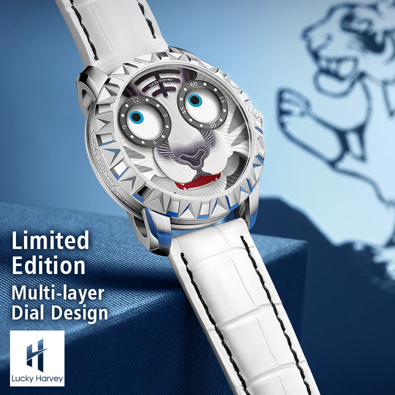 【Limited Edition 2022pcs】White Tiger Moving Eye Automatic Watch For Ma