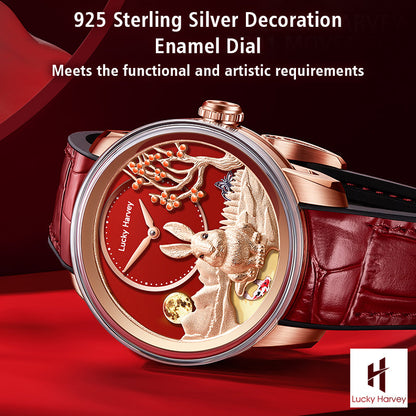 925 Sterling Silver Decoration Enamel Dial