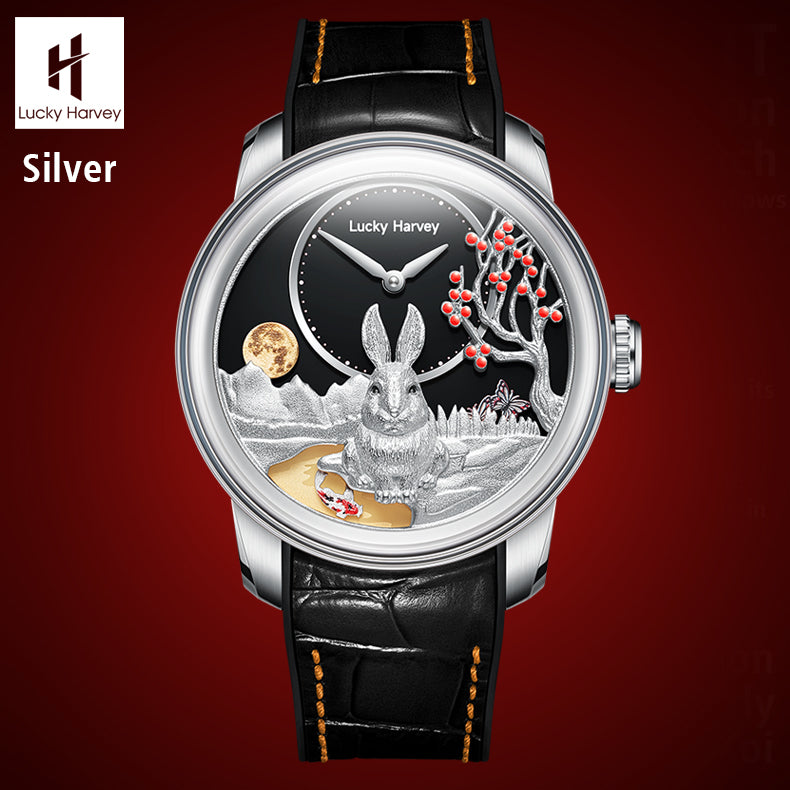 【Limited Edition 388PCS】Gold Rabbit Automatic Watch Chinese New Year 2023 Luminous Lucky Harvey LUCKY HARVEY