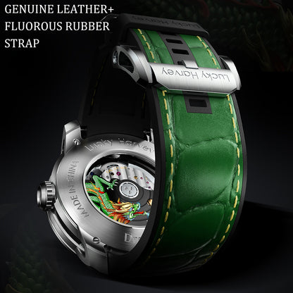 Green Dragon GENUINE LEATHER+FLUOROUS RUBBER STRAP